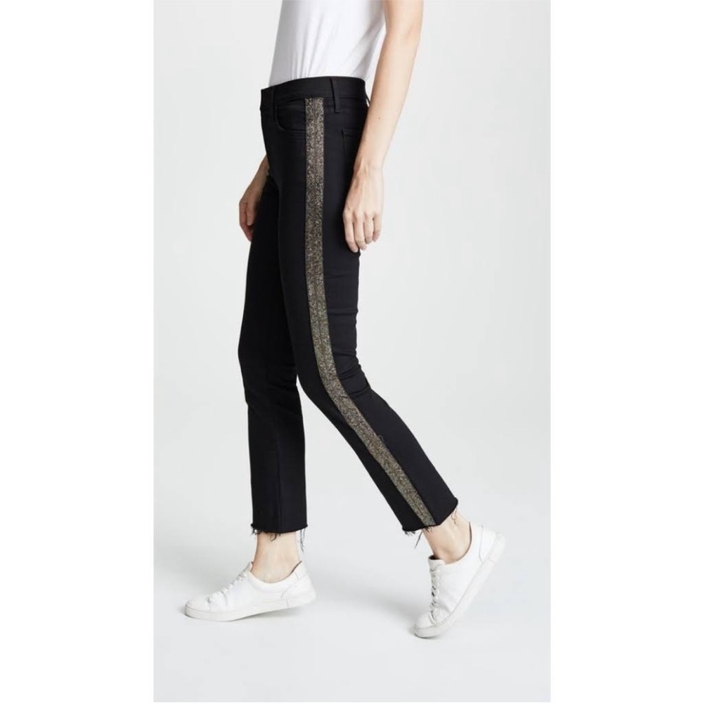 Mother The Rascal Ankle‎ Fray Jeans Guilty Treasures Black Beaded Sides - Picture 3 of 6